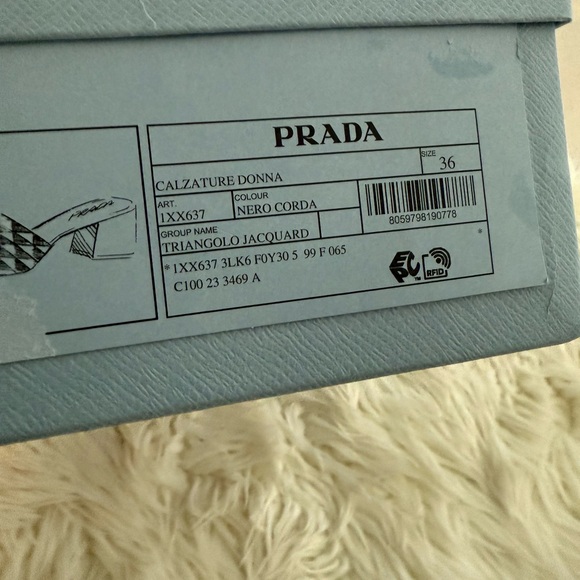 Prada Black and Cream Geometric Heels Size 36 - Picture 8 of 8